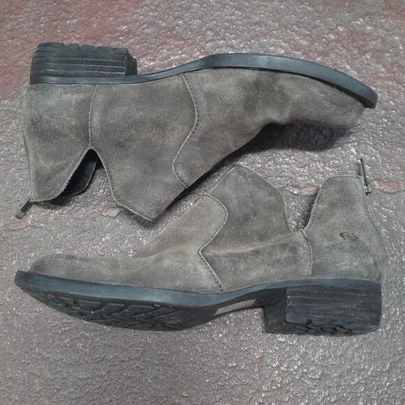 Born Women Kerri Avola Ankle Boots US 8 M brown leather suede low heel zipper - Picture 10 of 10